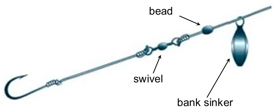 Image of sliding sinker rigging.